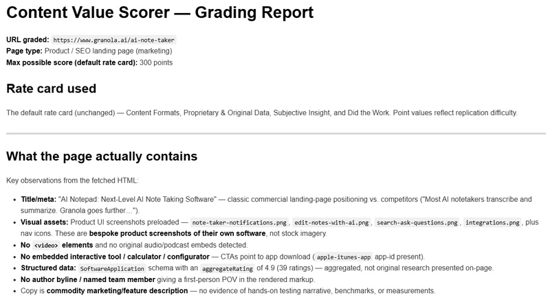 Content Effort Grader